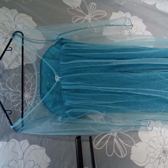 The Snow Queen Elsa Peacock Blue Cosplay Dress - Picture 3 of 5
